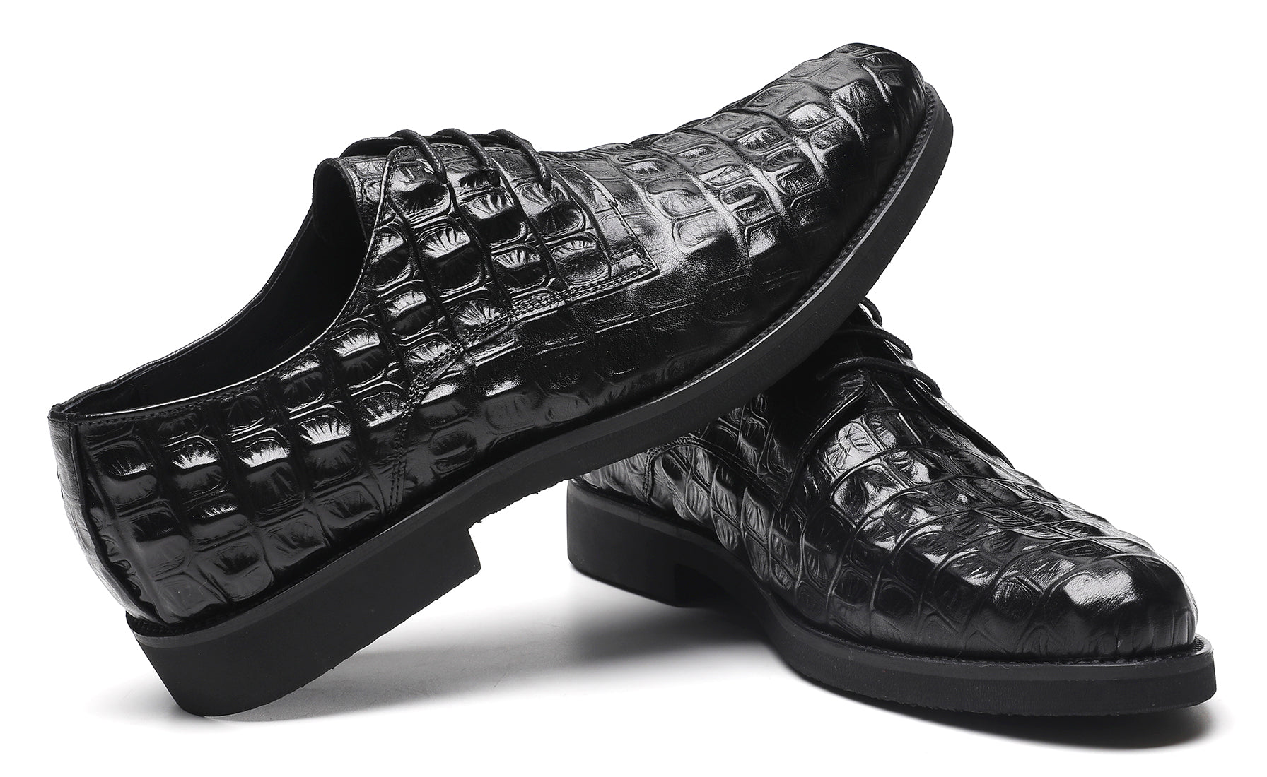 Zapatos cómodos Derby de piel con cordones para hombre 