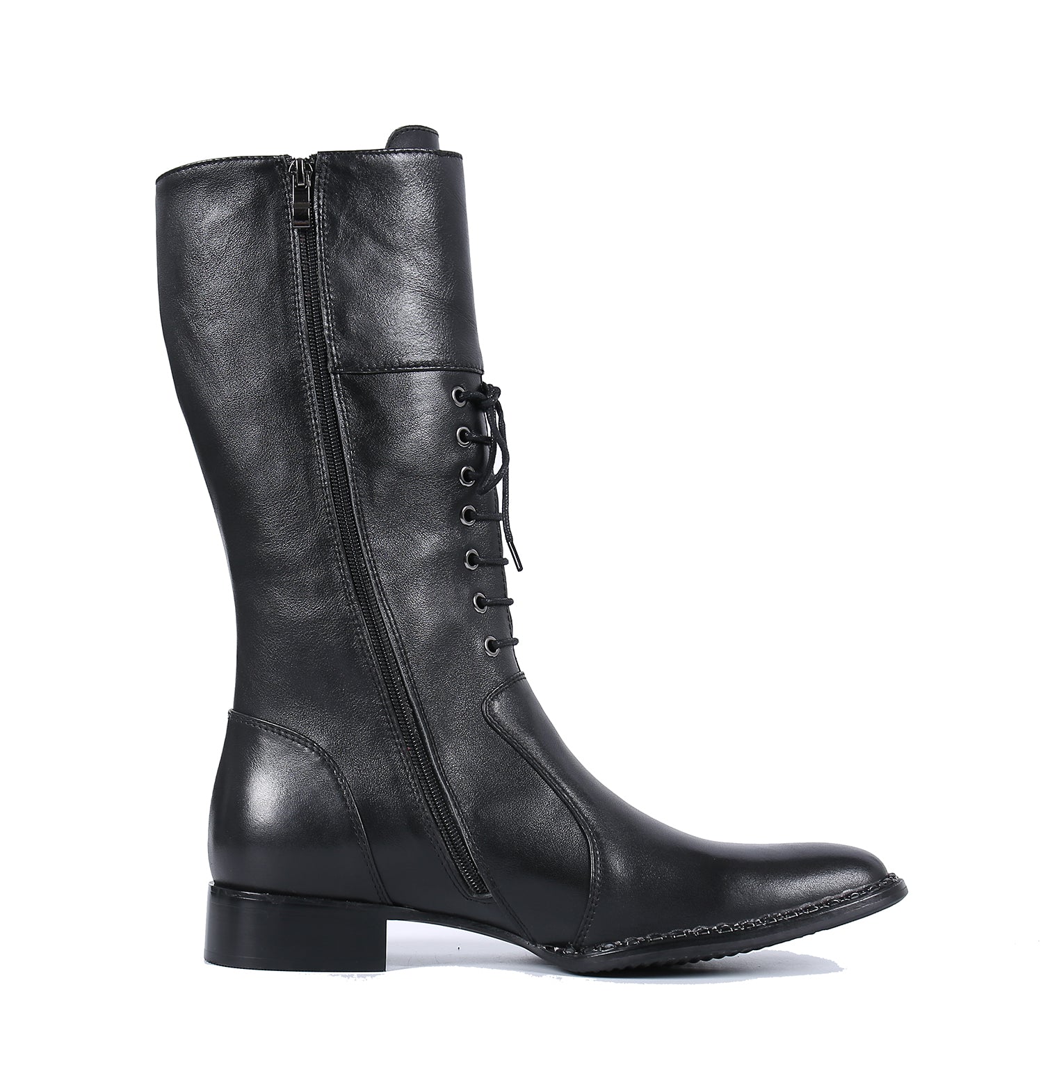 Botas occidentales de cuero con cordones y caña alta hasta la rodilla para hombre