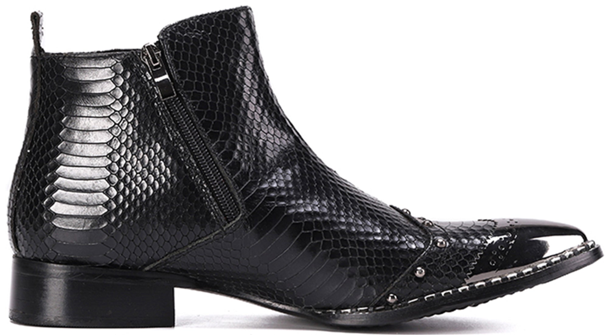Botas vaqueras de moda para hombre con punta de metal 