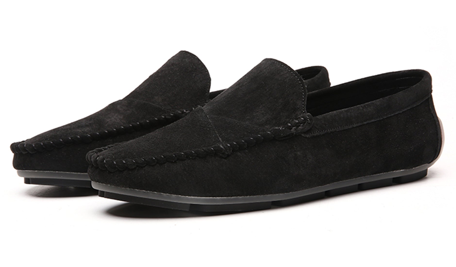 Mocasines de conducción con costuras de ante para hombre