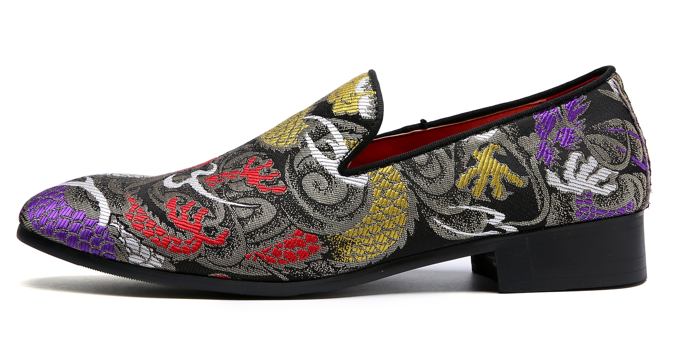 Men's Casual Embroidery Smoking Loafers