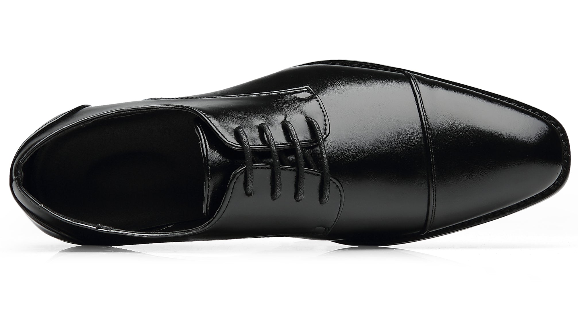 Zapatos Derby clásicos con punta lisa y puntera para hombre