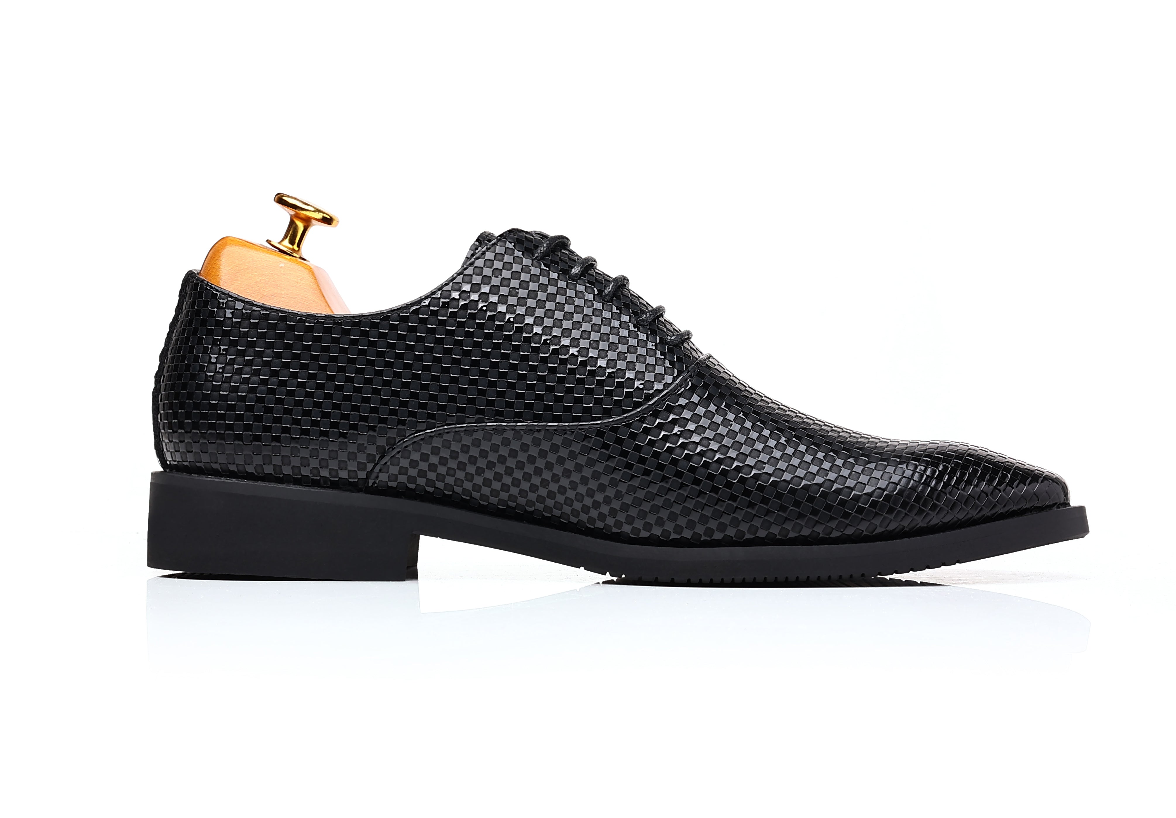 Zapatos Oxford lisos a cuadros para hombre