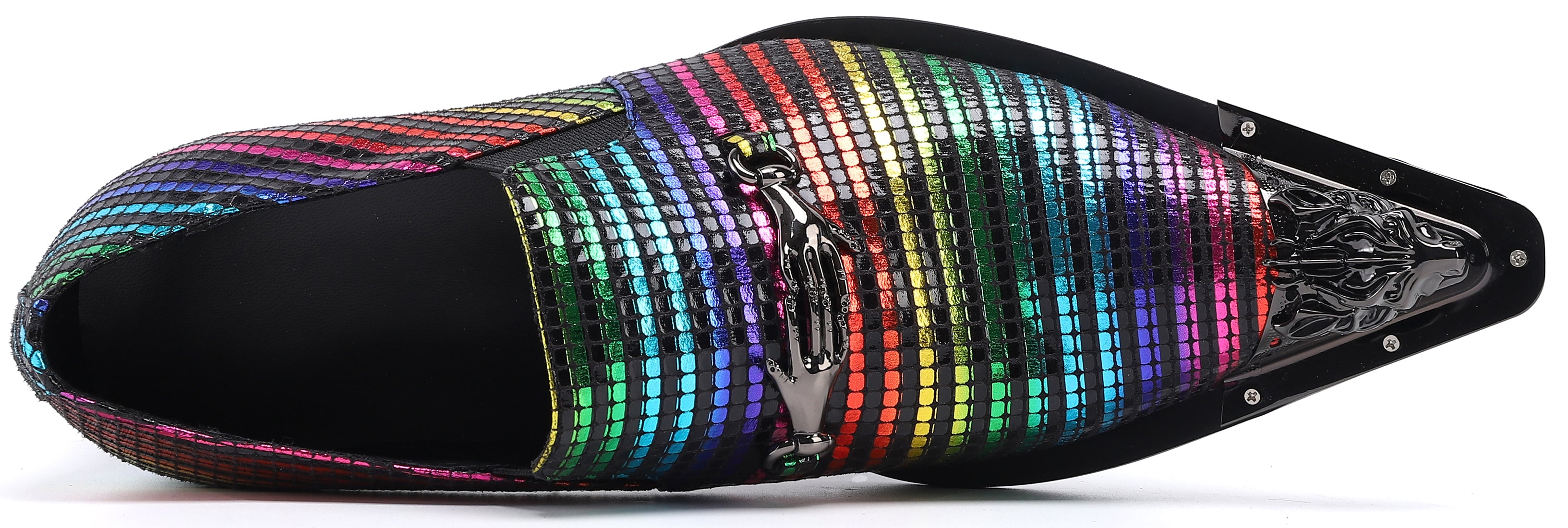 Men's Colorful Metal Tip Western Loafers