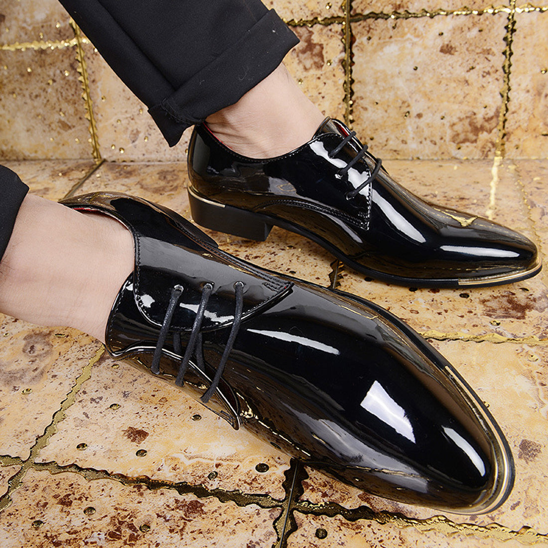 Men's Classic Shiny Plain Derby
