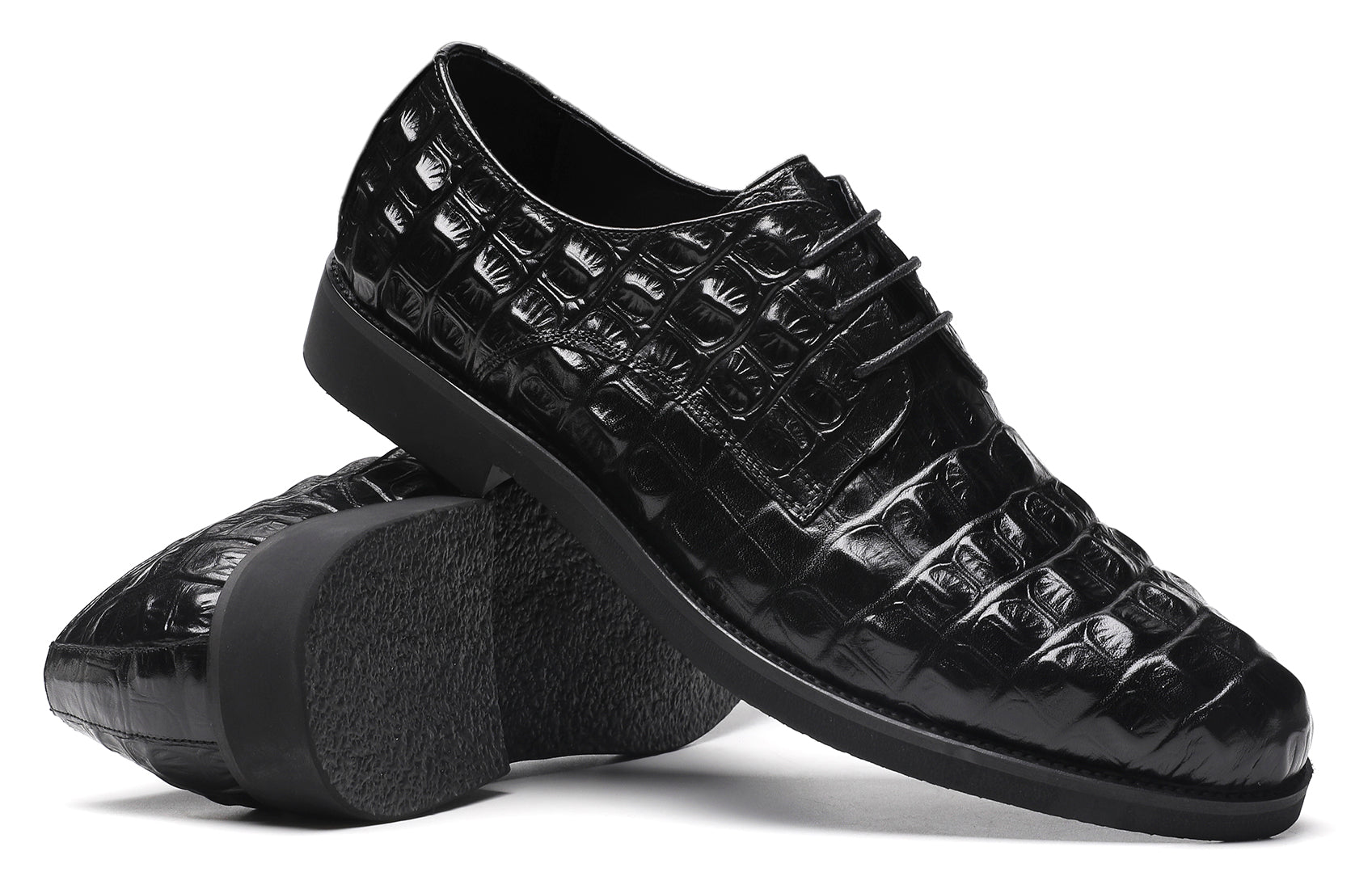 Zapatos cómodos Derby de piel con cordones para hombre 