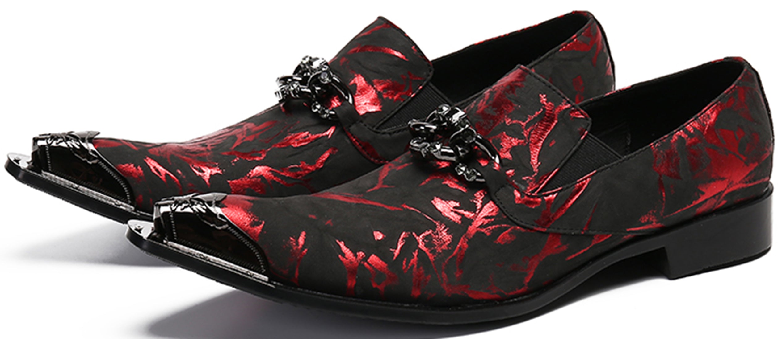 Men's Buckle Metal Tip Western Loafers