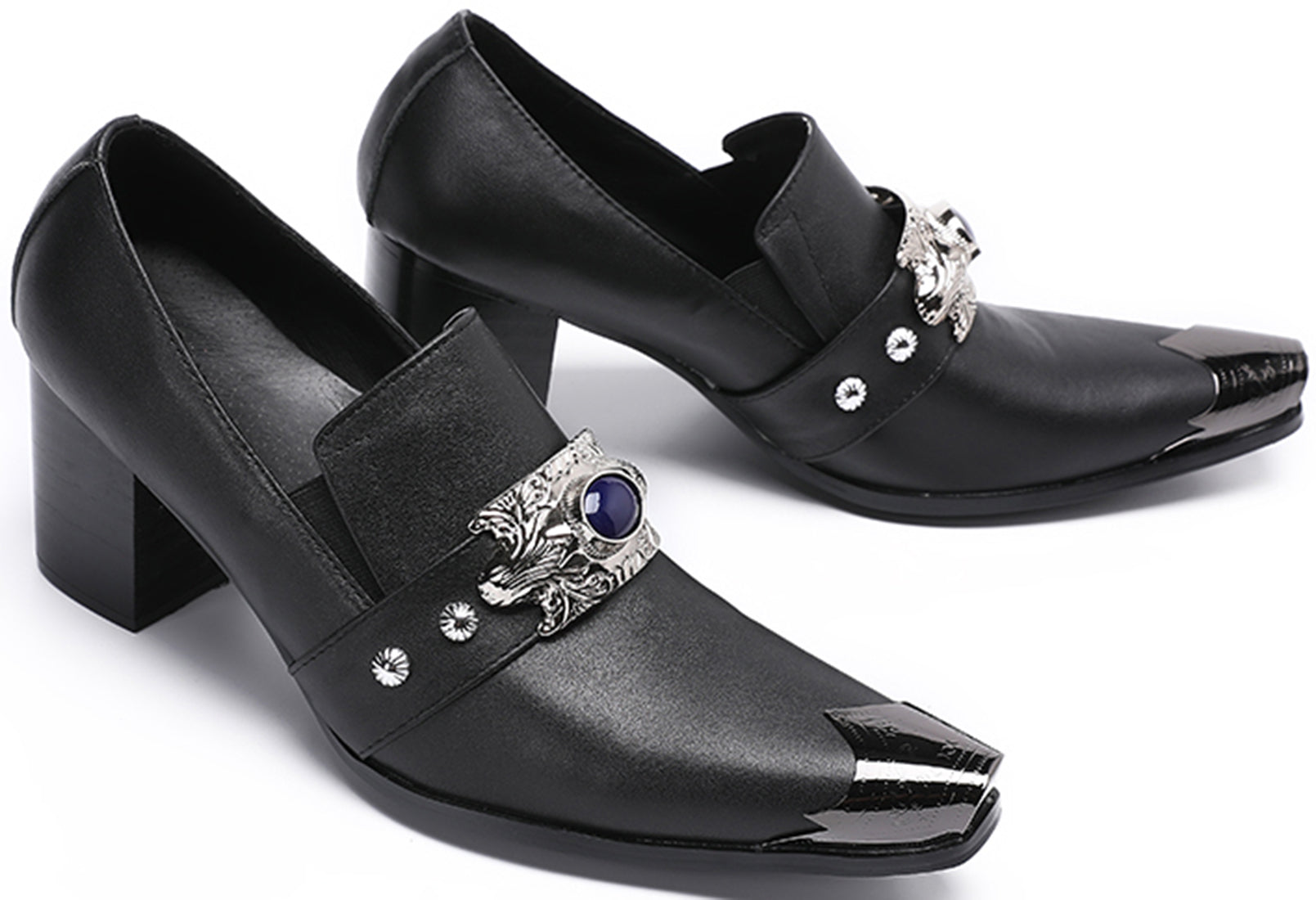 Zapatos de salón Opera sin cordones de zafiro para hombre