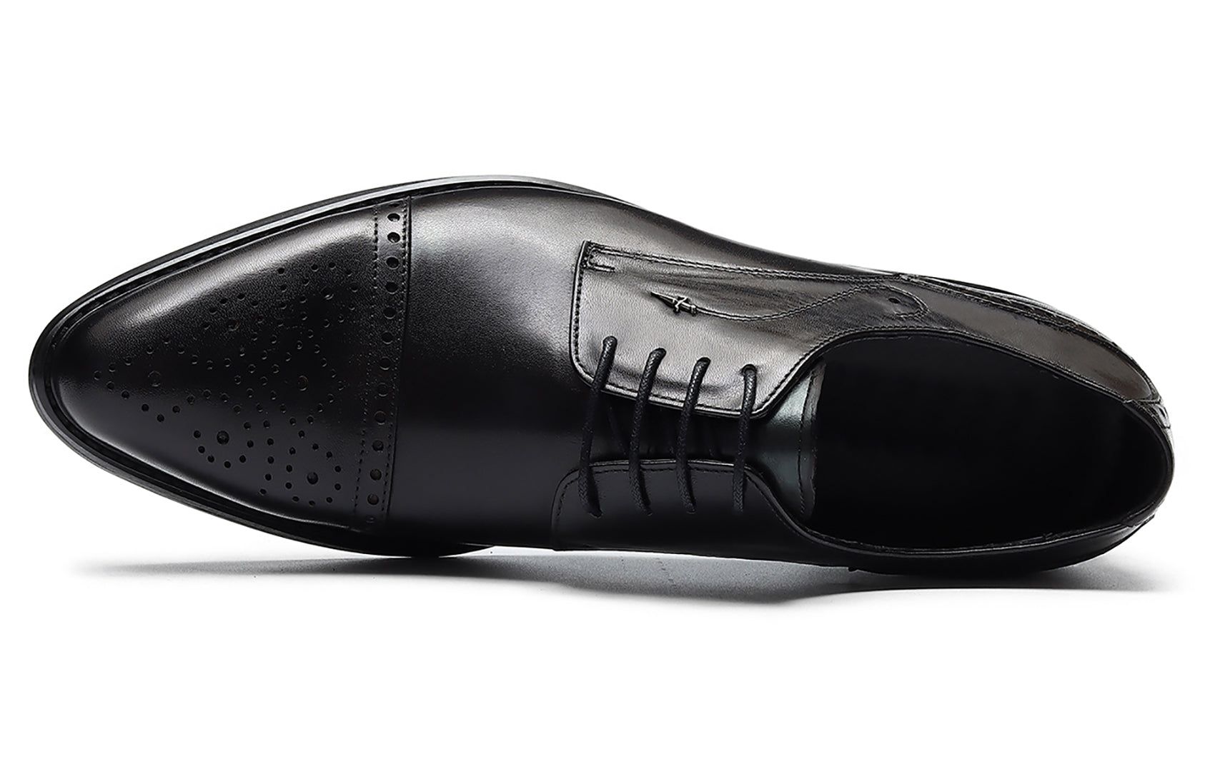 Derby de cuero con punta puntiaguda para hombre