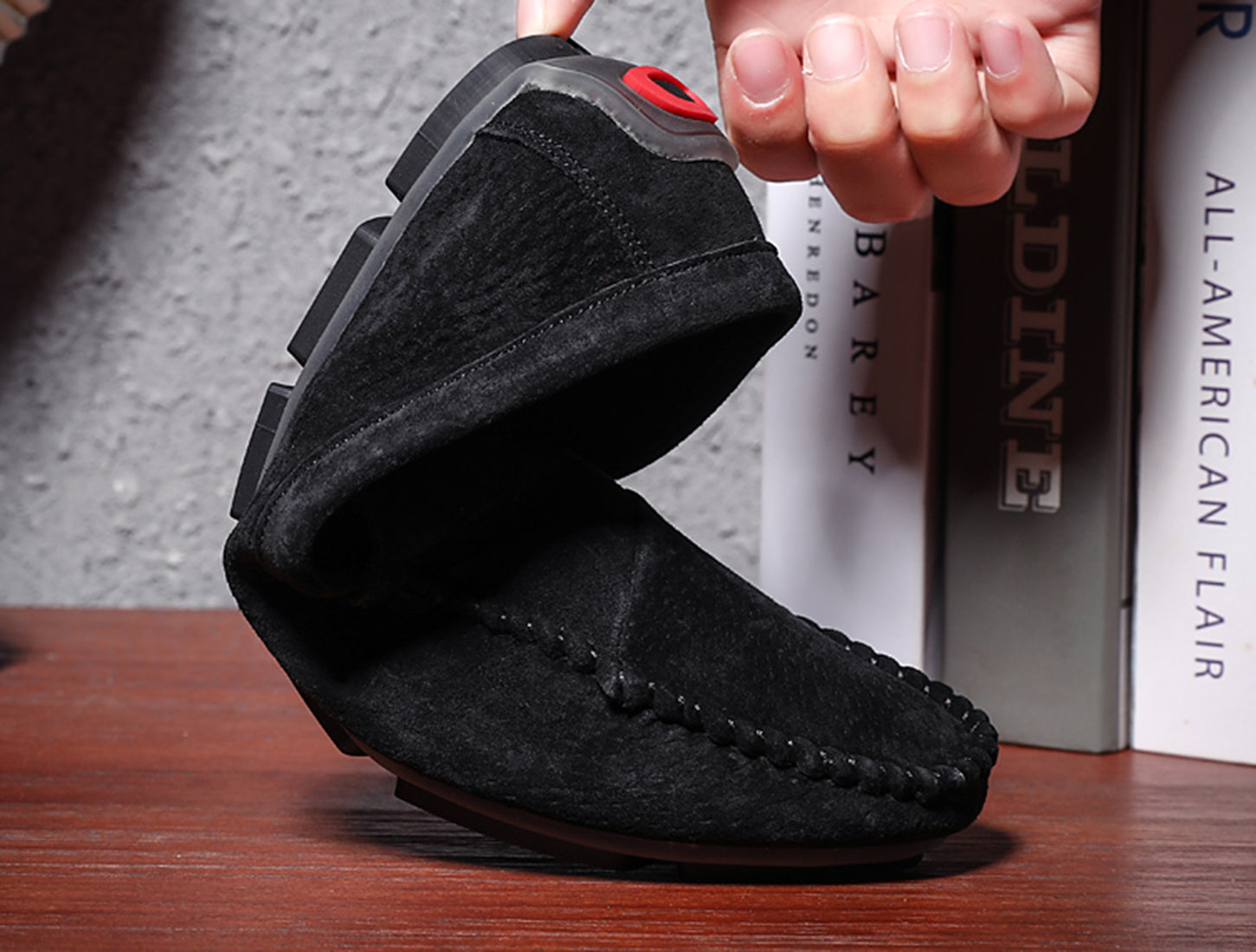 Mocasines de conducción con costuras de ante para hombre