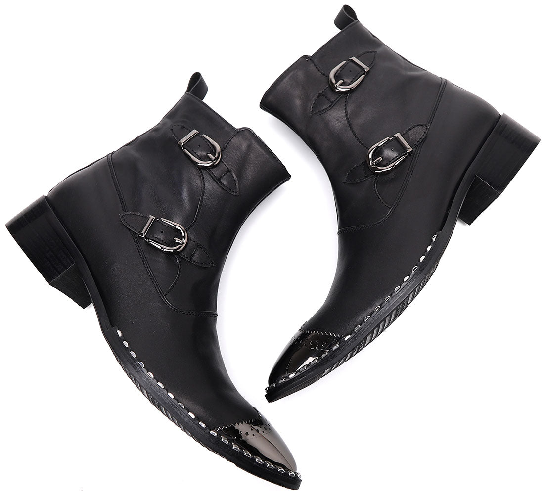 Men's Western Boots Metal Tip High Top