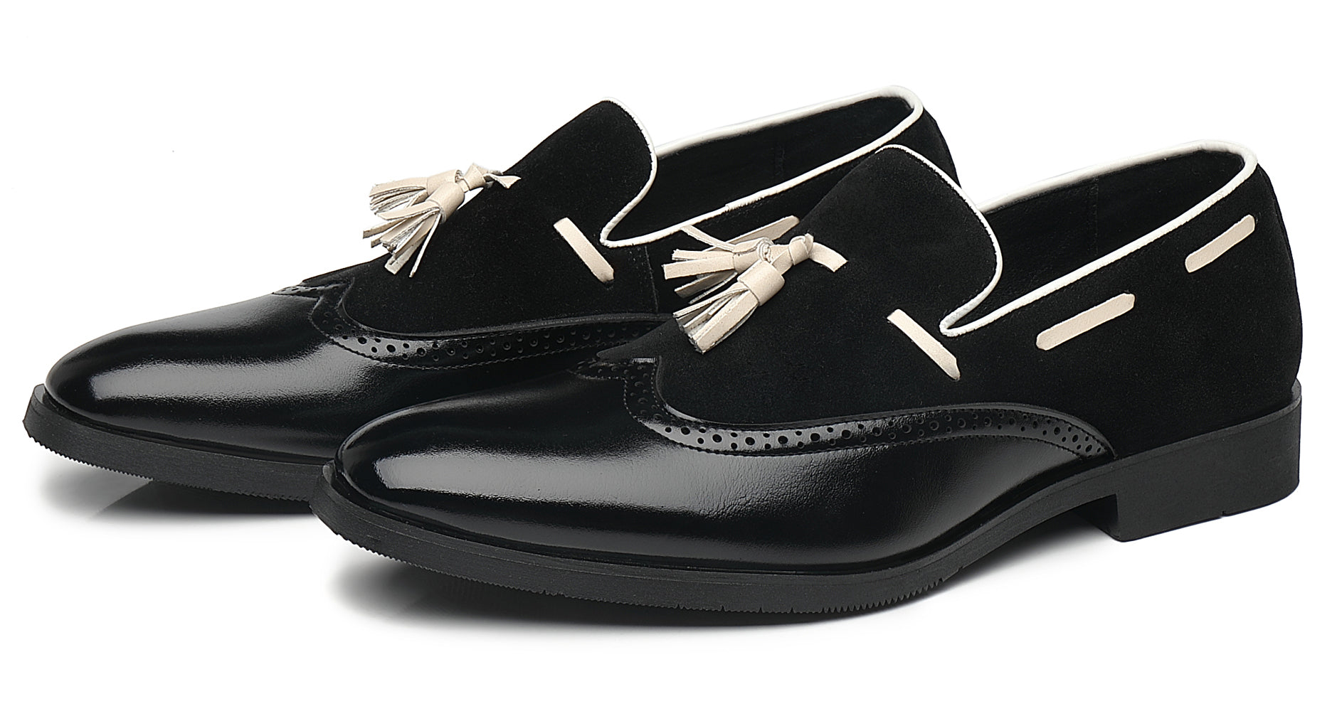 Men's Wingtip Tassel Smoking Loafers