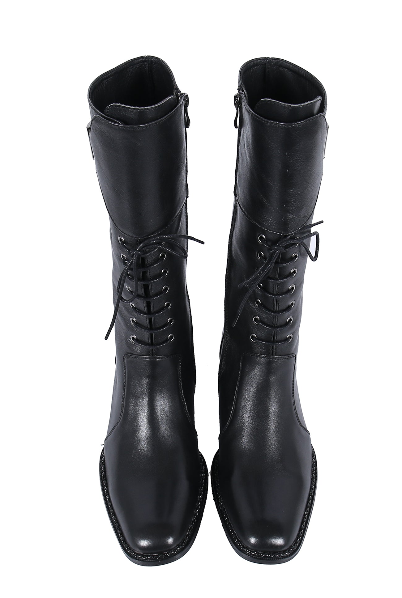 Botas occidentales de cuero con cordones y caña alta hasta la rodilla para hombre