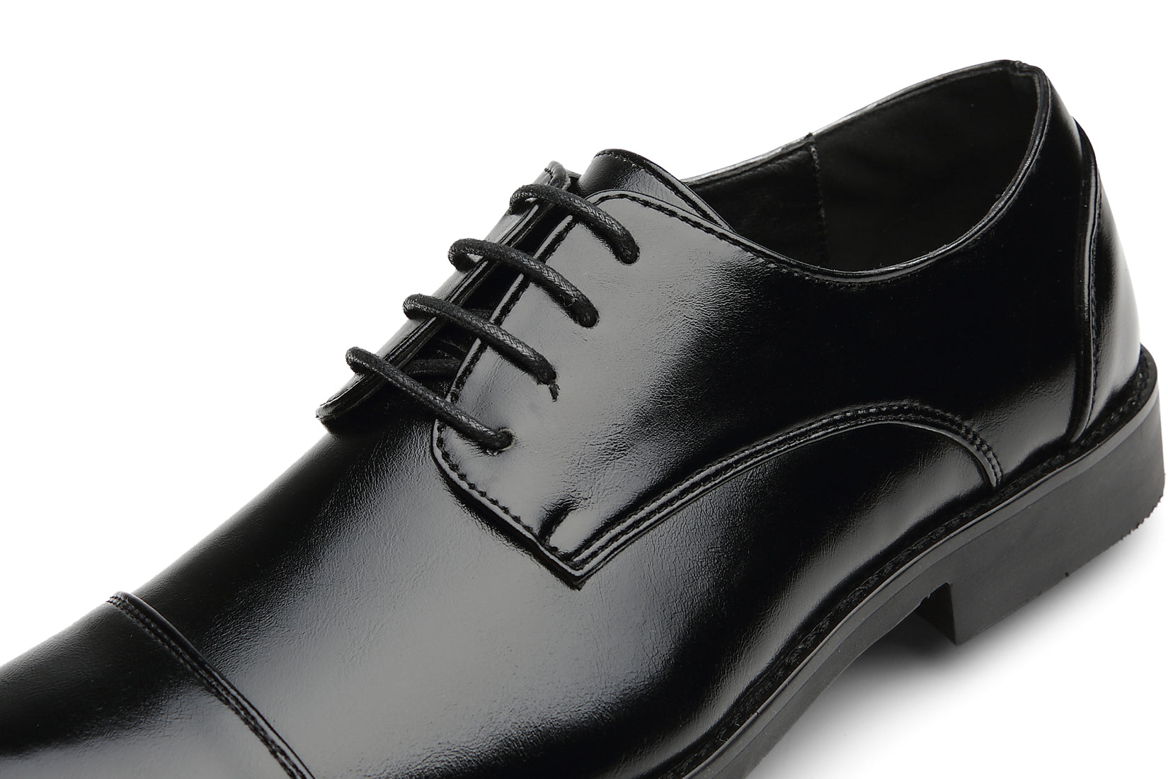 Zapatos Derby clásicos con punta lisa y puntera para hombre