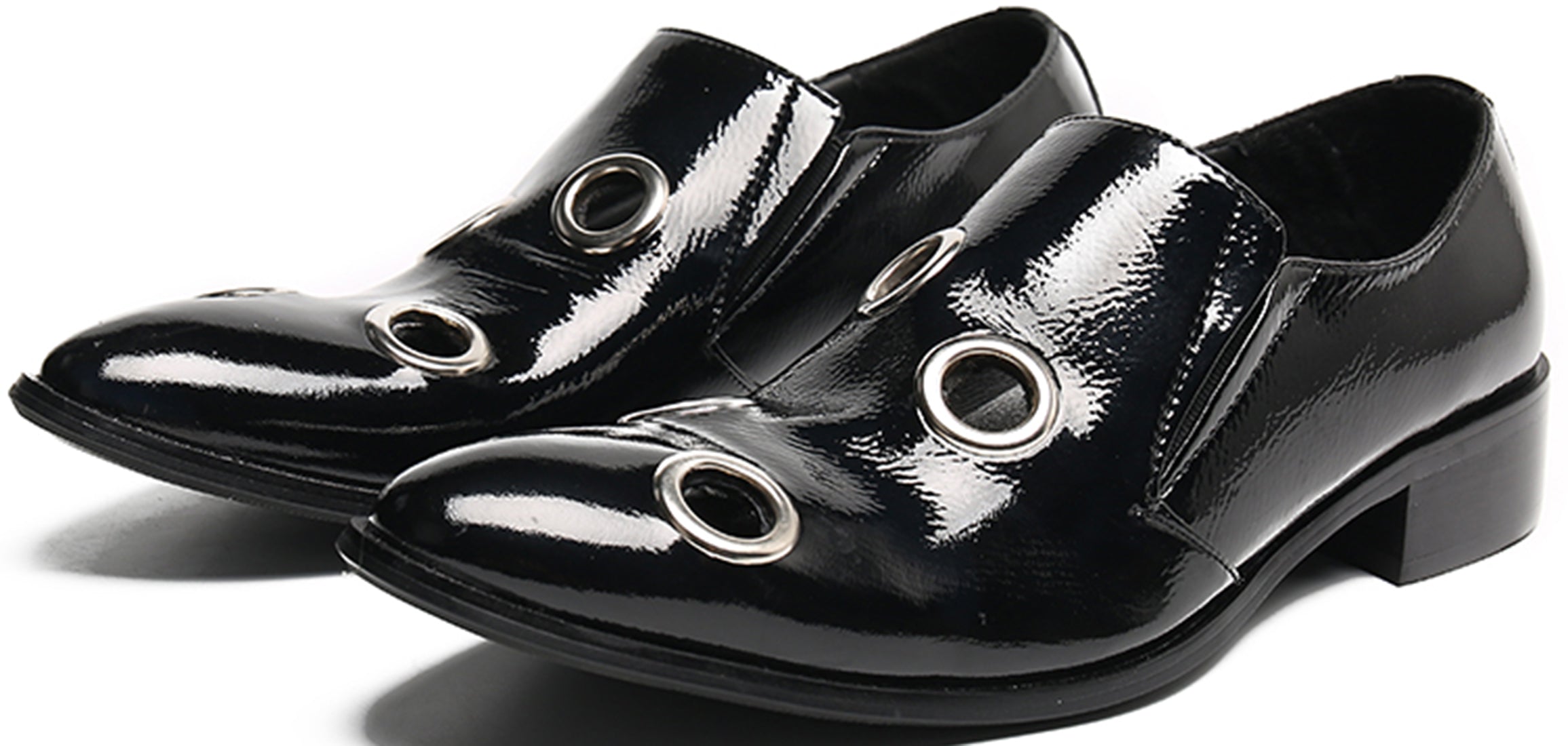 Men's Four Circular Holes Leather Loafers