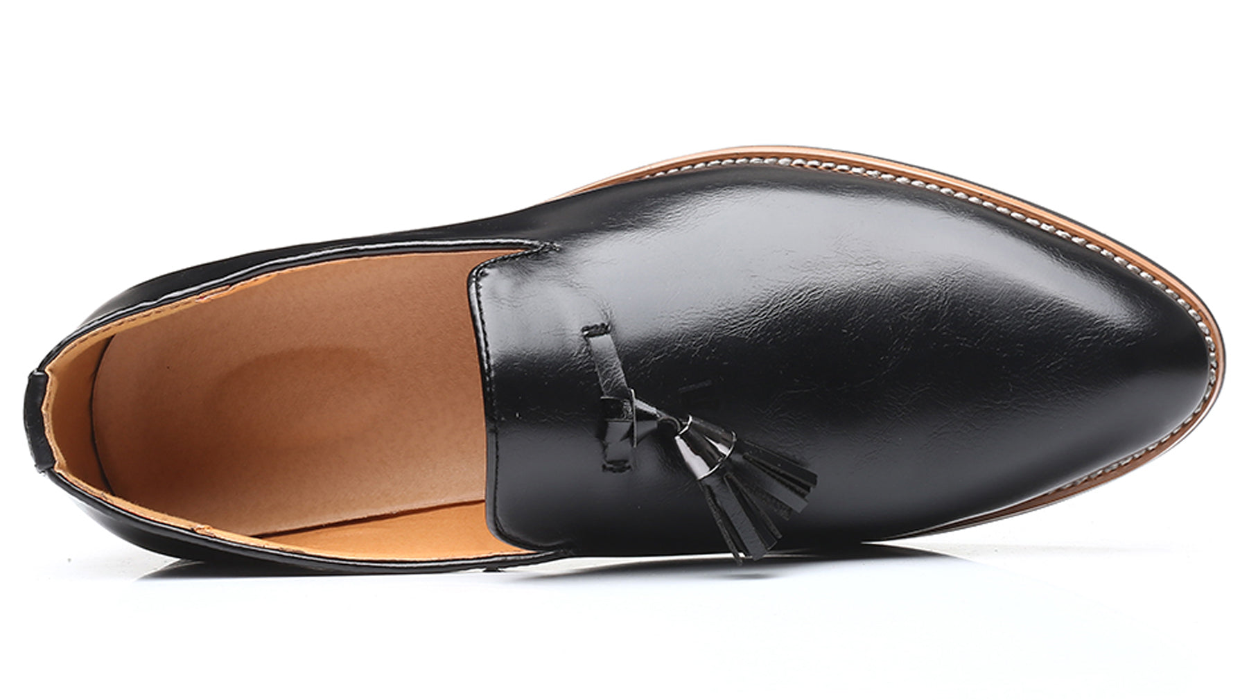 Mocasines clásicos con borlas lisas para hombre 
