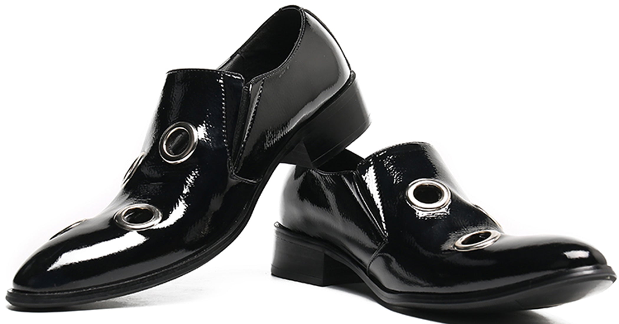 Men's Four Circular Holes Leather Loafers