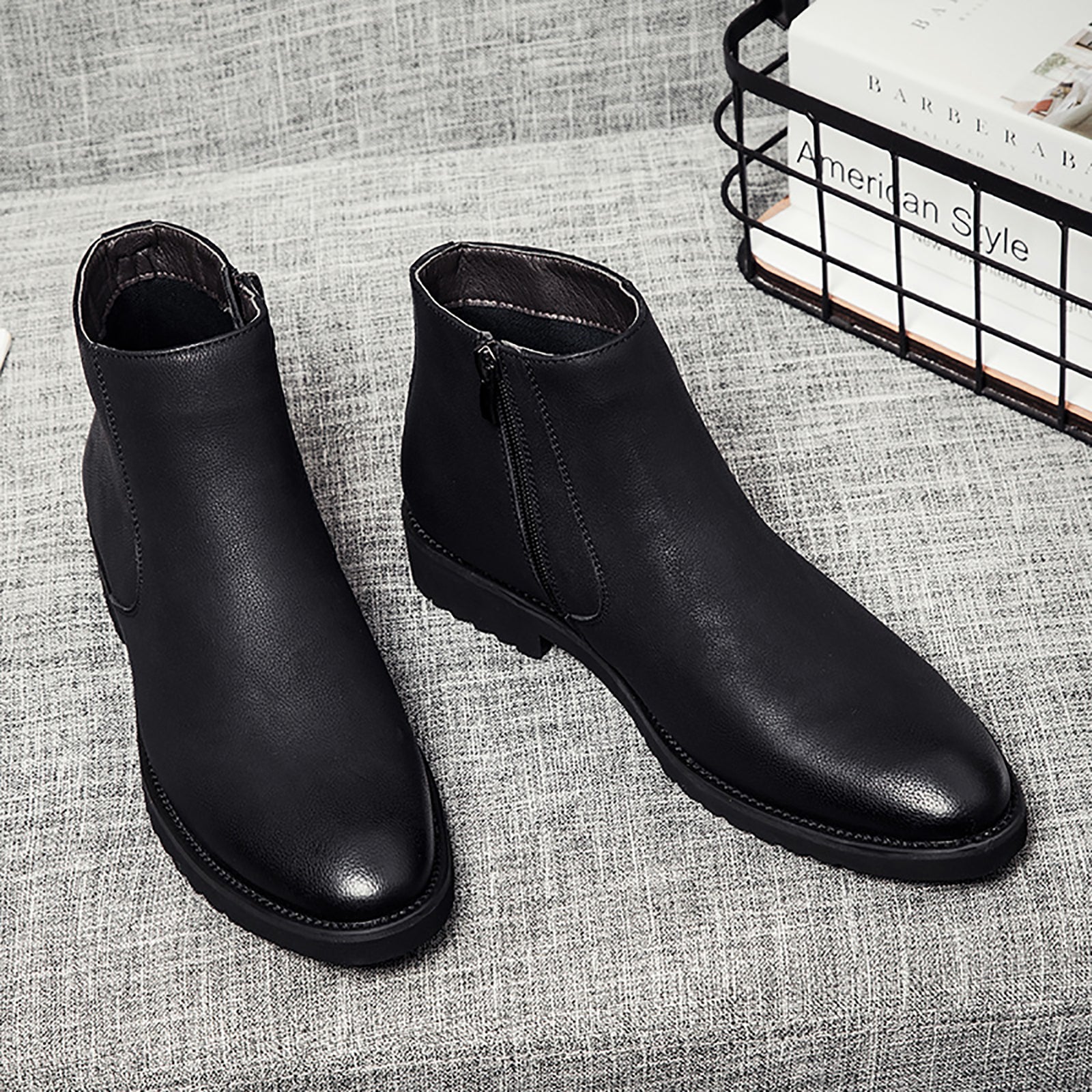 Men's  Chelsea Boots Leather Zipper