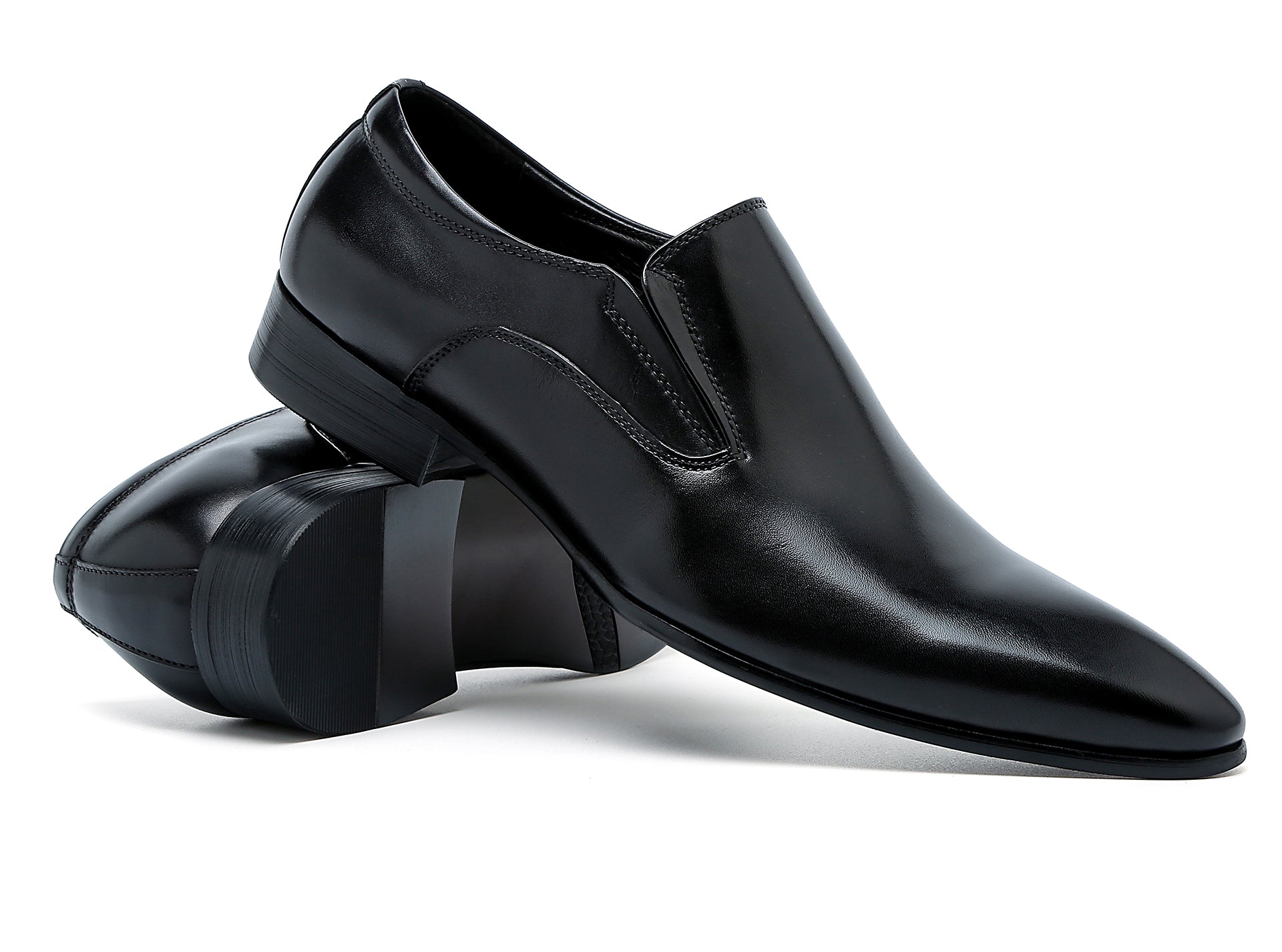 Mocasines formales de cuero sin cordones para hombre