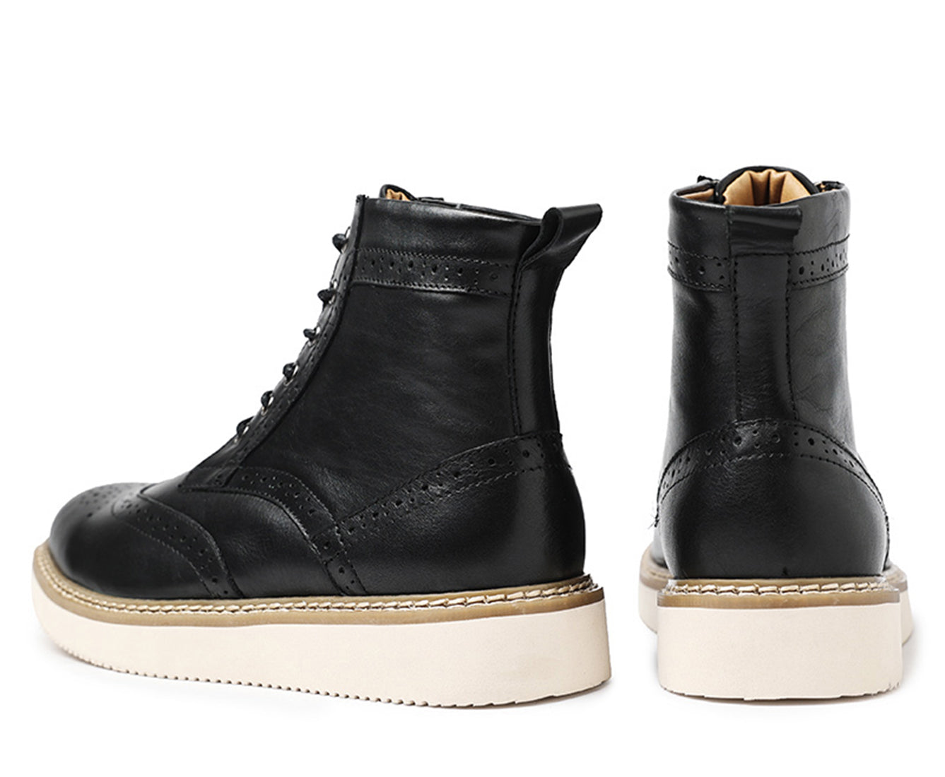 Botas de vestir con punta de ala para hombre con suela de espuma
