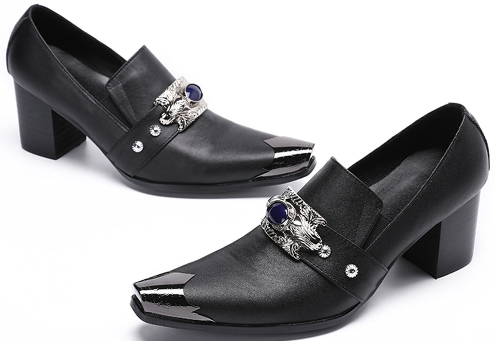 Zapatos de salón Opera sin cordones de zafiro para hombre