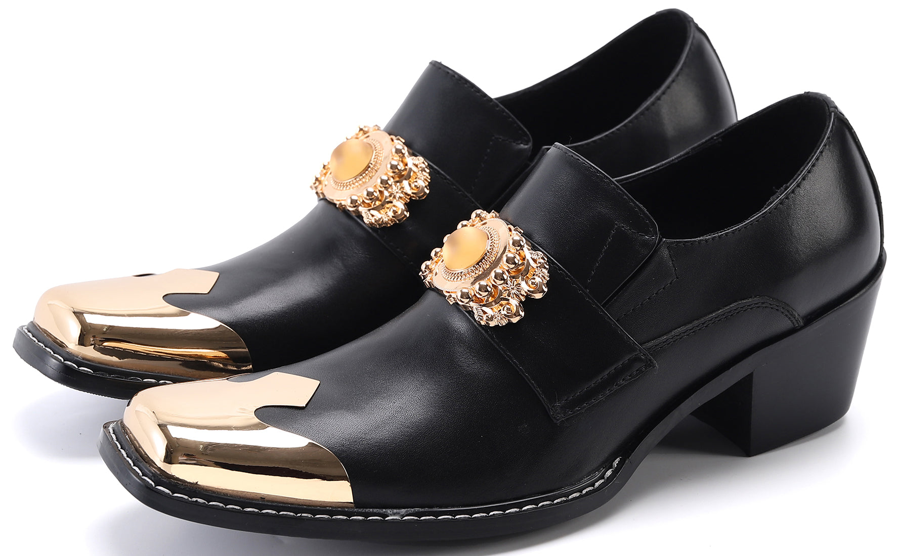 Men's Beaded Metal Tip Western Loafers