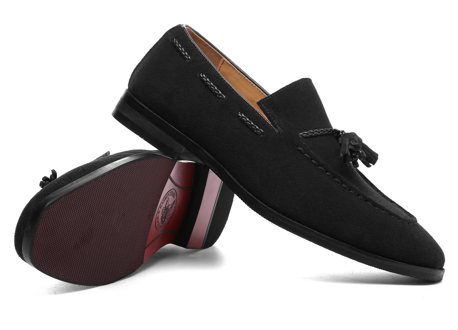 Mocasines con puntera de bicicleta y borlas para hombre