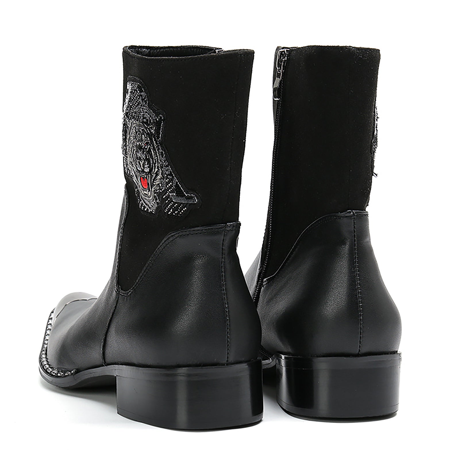 Botas vaqueras altas para hombre con punta de metal 