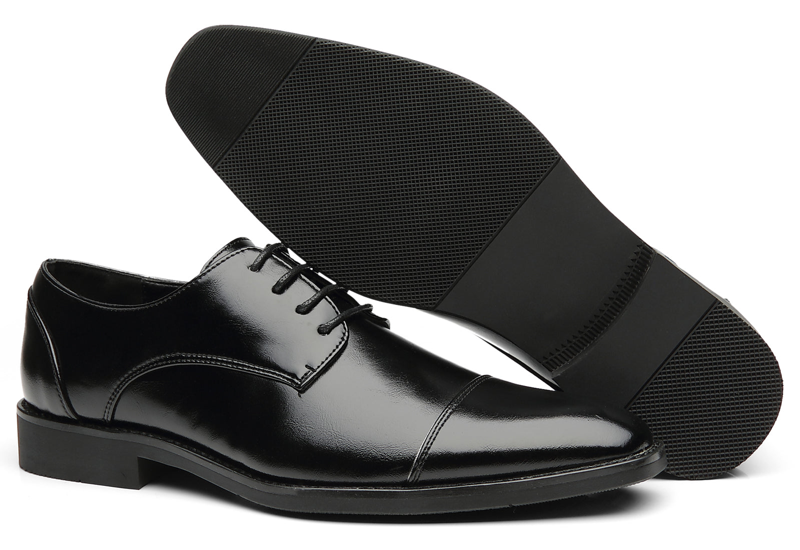 Zapatos Derby clásicos con punta lisa y puntera para hombre