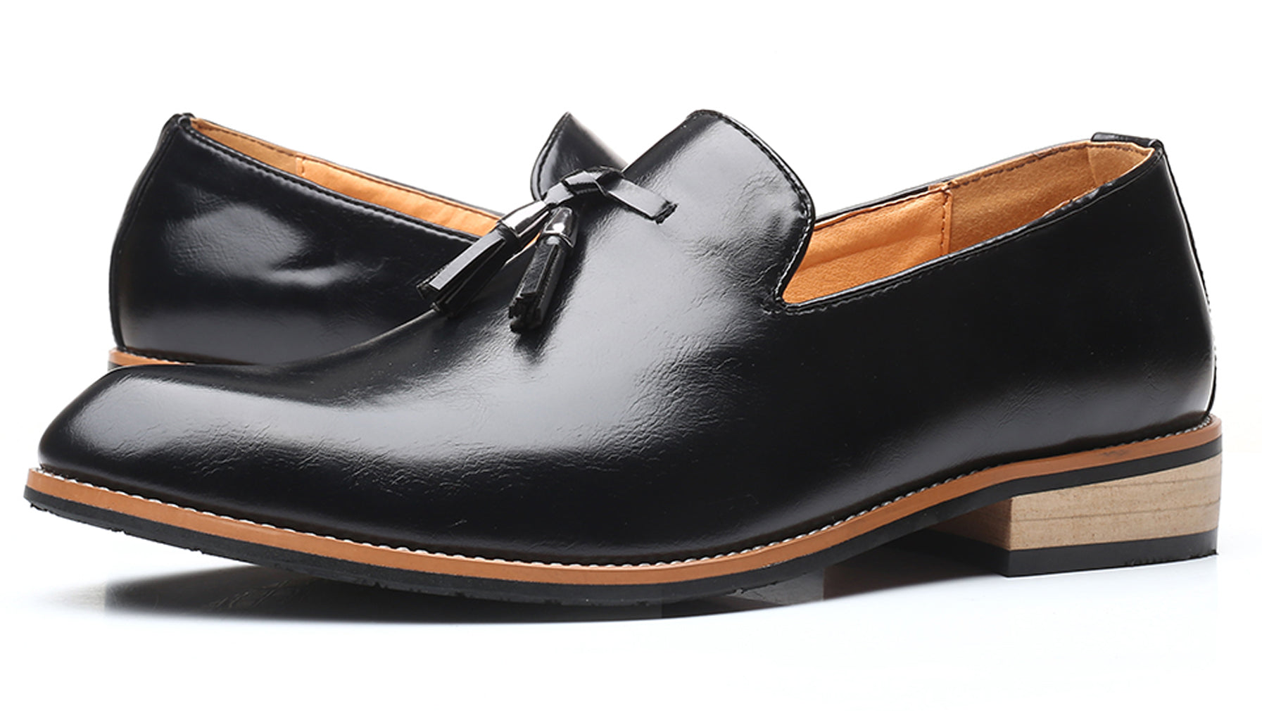 Mocasines clásicos con borlas lisas para hombre 