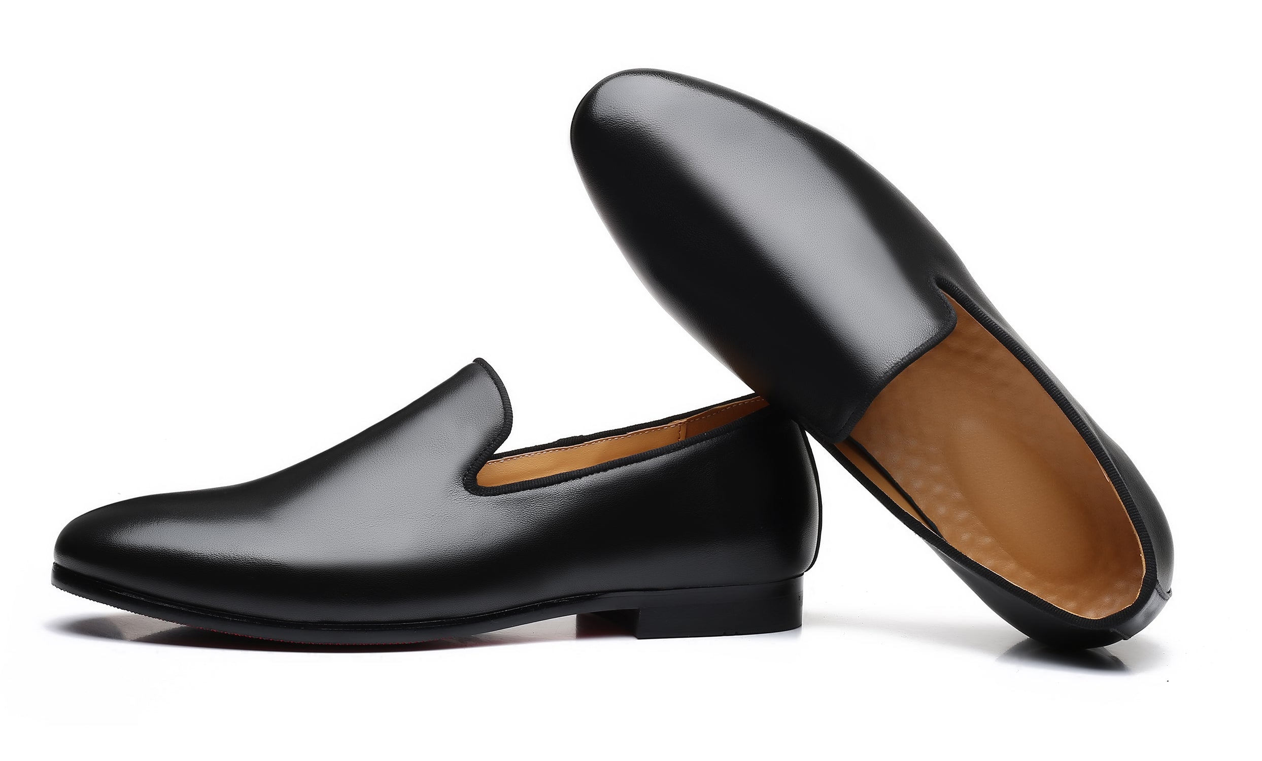 Men's Plain Leather Smoking Loafers