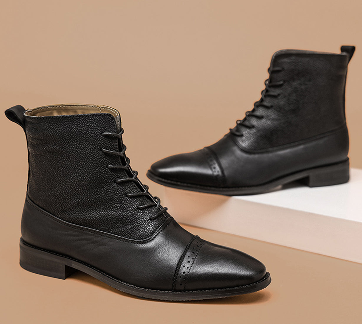 Botas de vestir Brogue para hombre por encima del tobillo