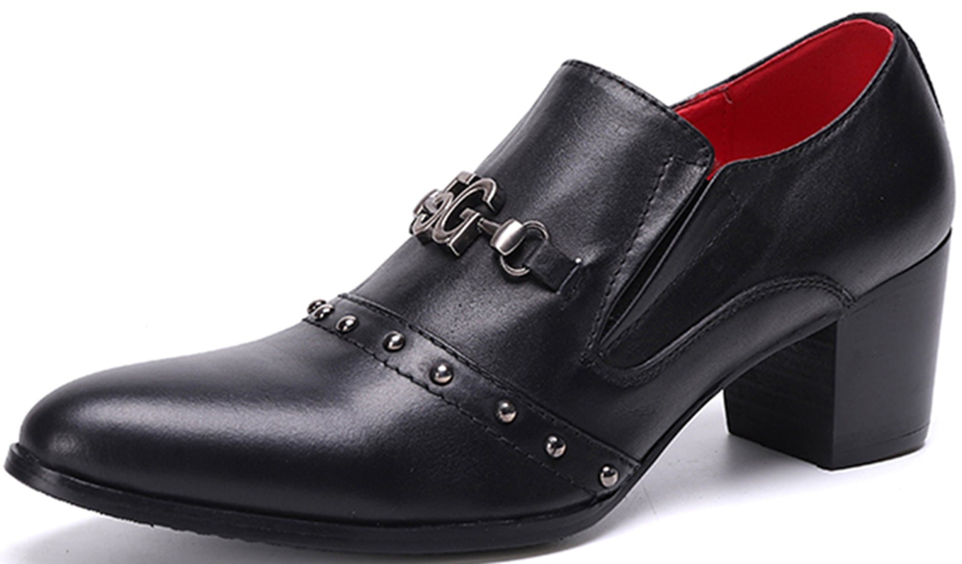 Zapatos de salón de ópera de piel con tacón cubano para hombre