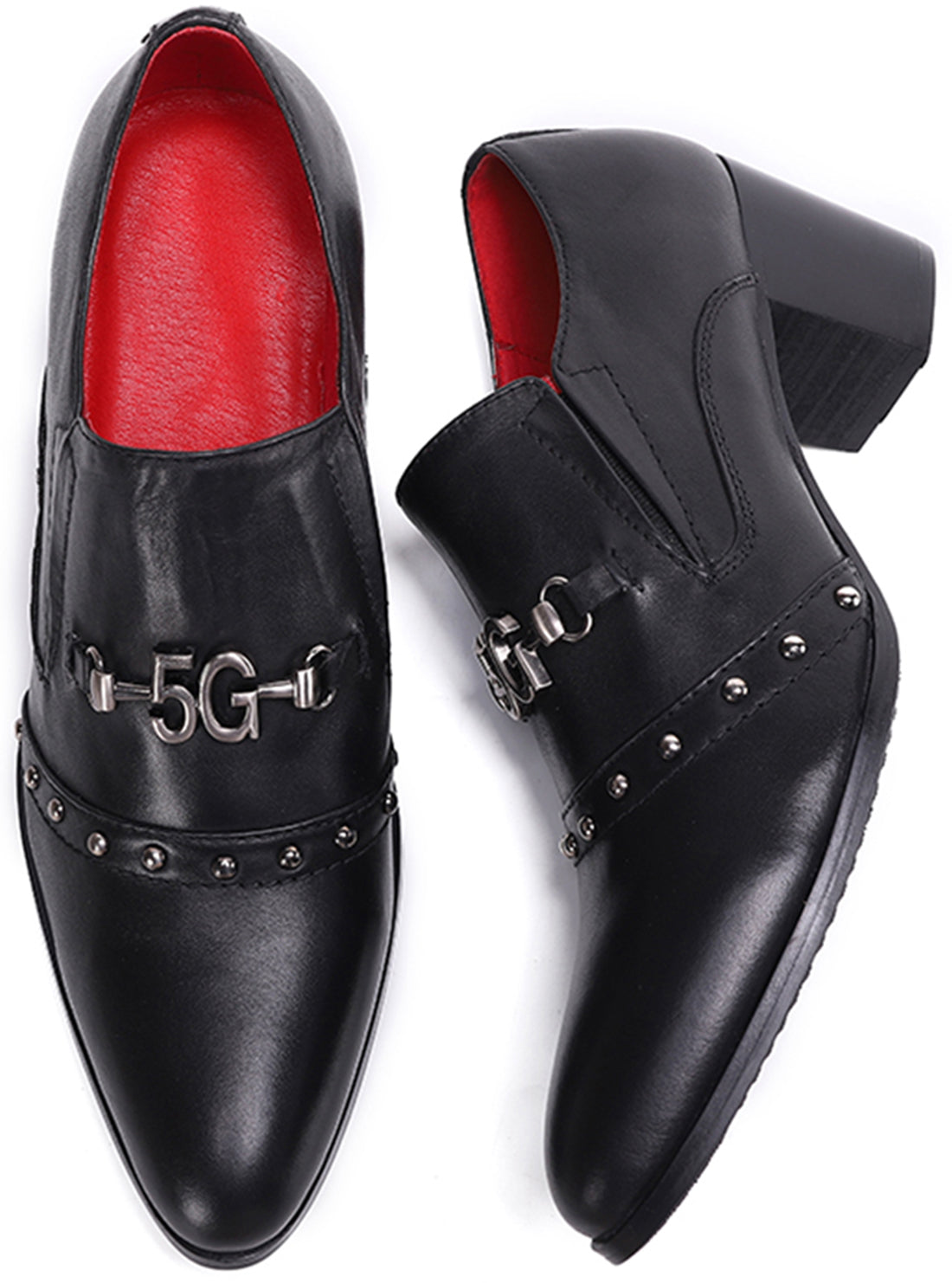 Zapatos de salón de ópera de piel con tacón cubano para hombre