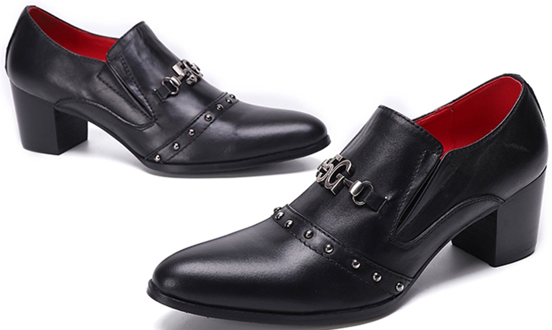 Zapatos de salón de ópera de piel con tacón cubano para hombre