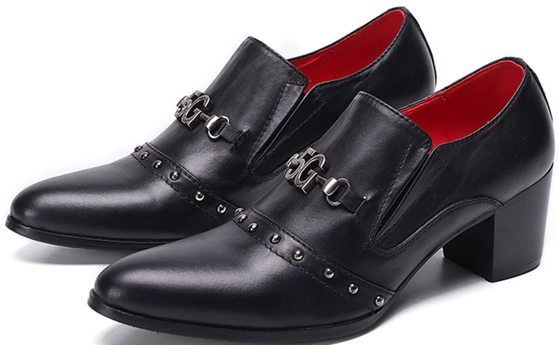 Zapatos de salón de ópera de piel con tacón cubano para hombre