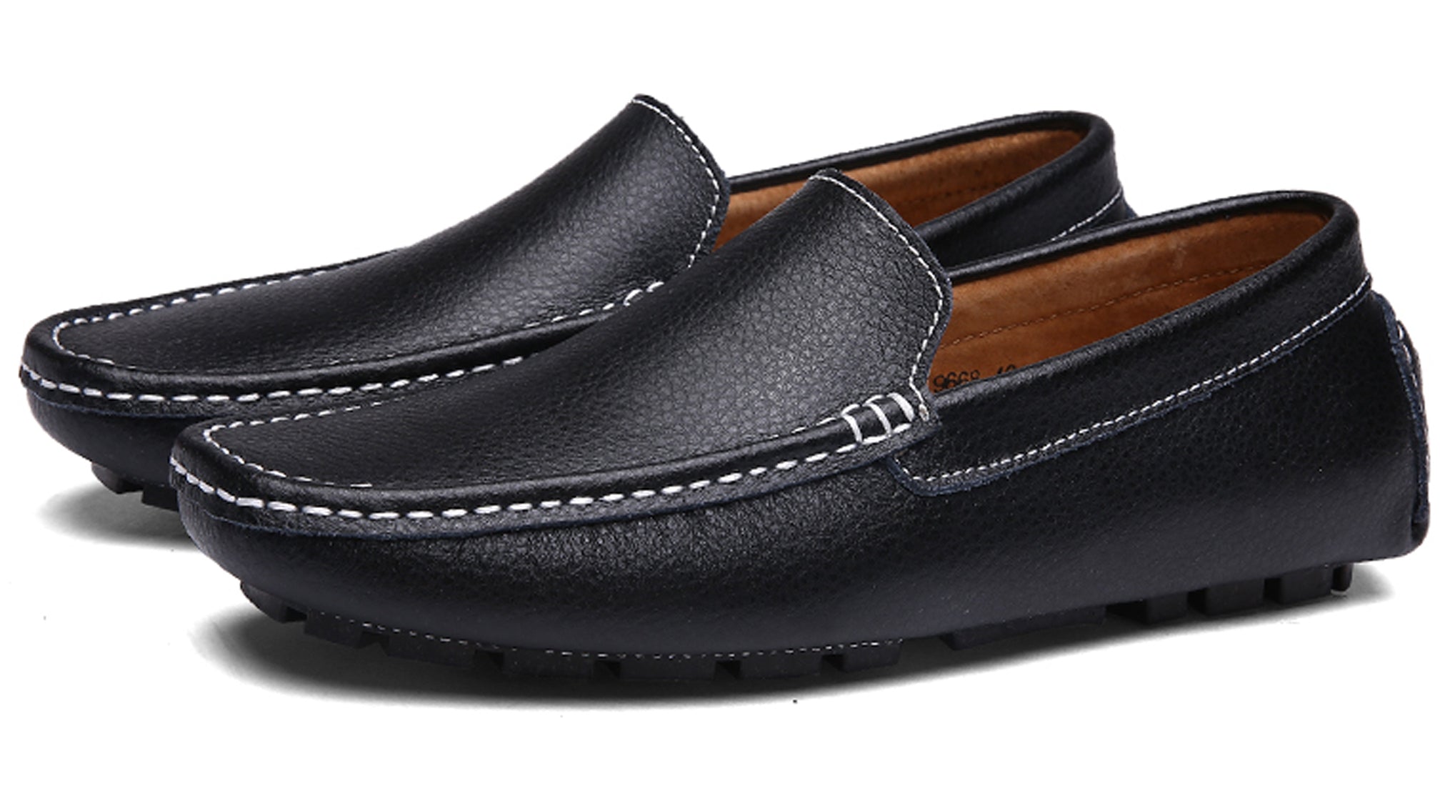 Mocasines de conducción lisos cosidos para hombre