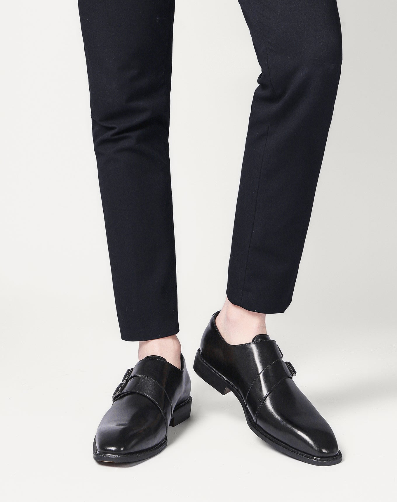 Men's Double Monk Strap Leather Loafers