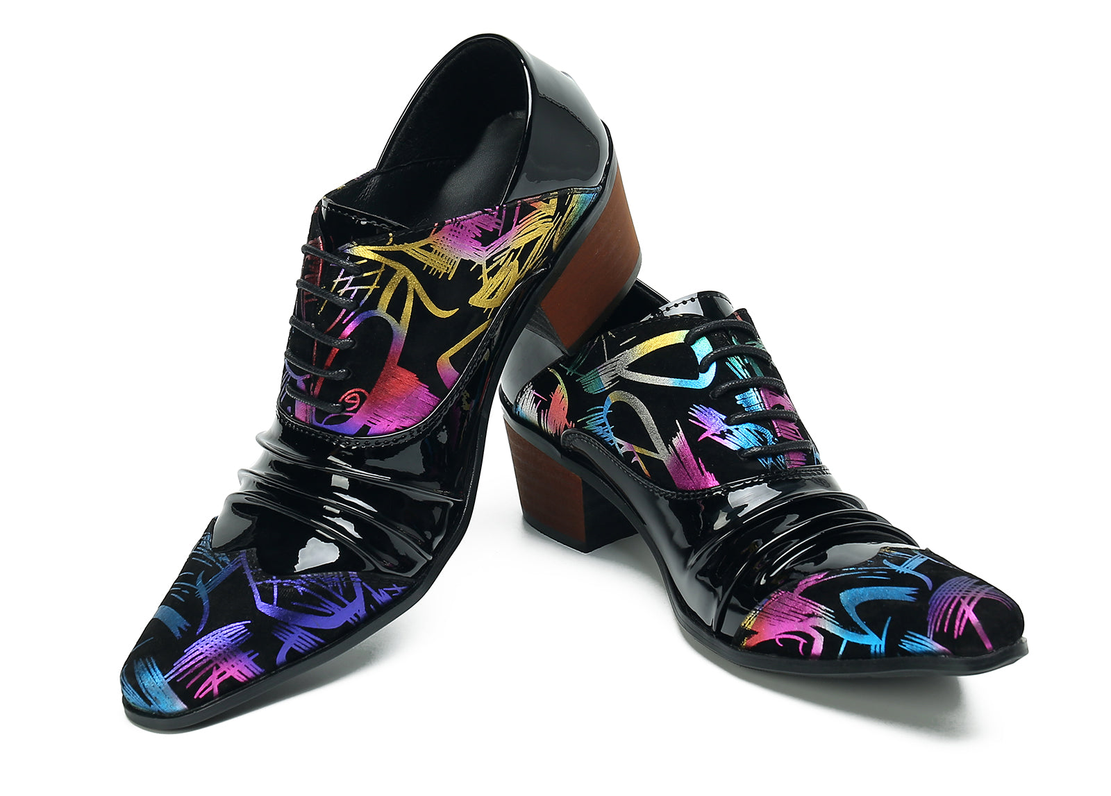 Men's Cuban Heel Leather Western Opera Pumps