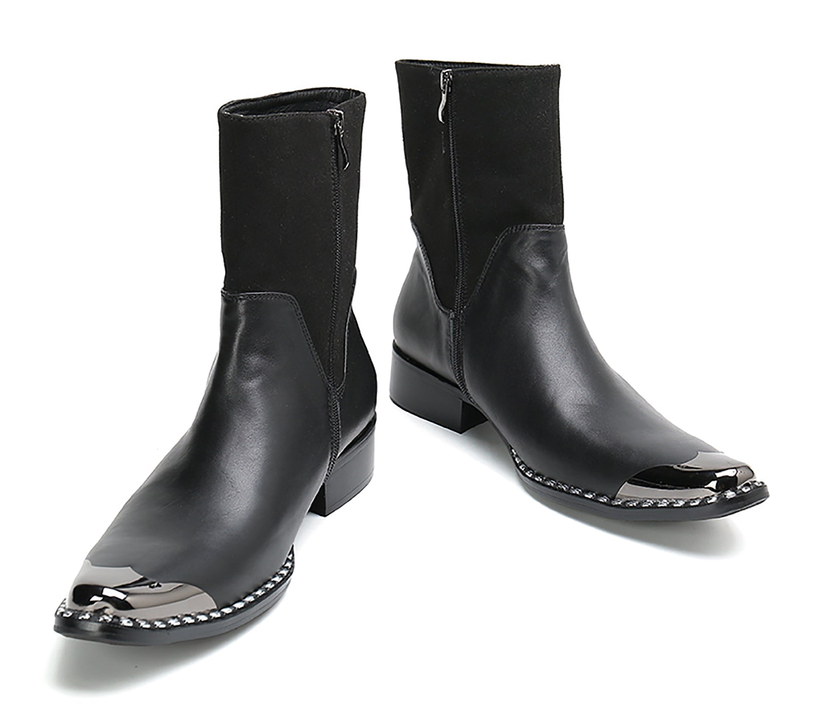 Botas vaqueras altas para hombre con punta de metal 