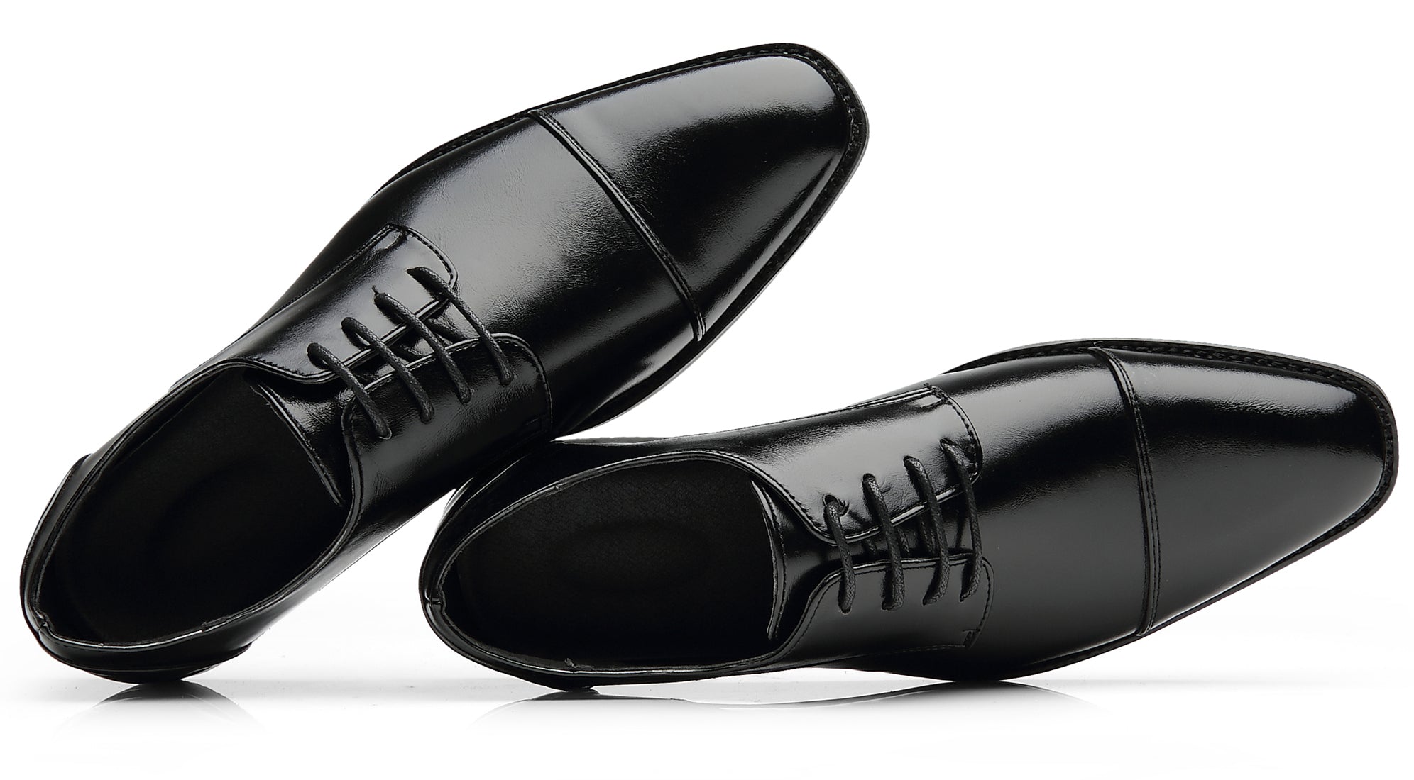 Zapatos Derby clásicos con punta lisa y puntera para hombre