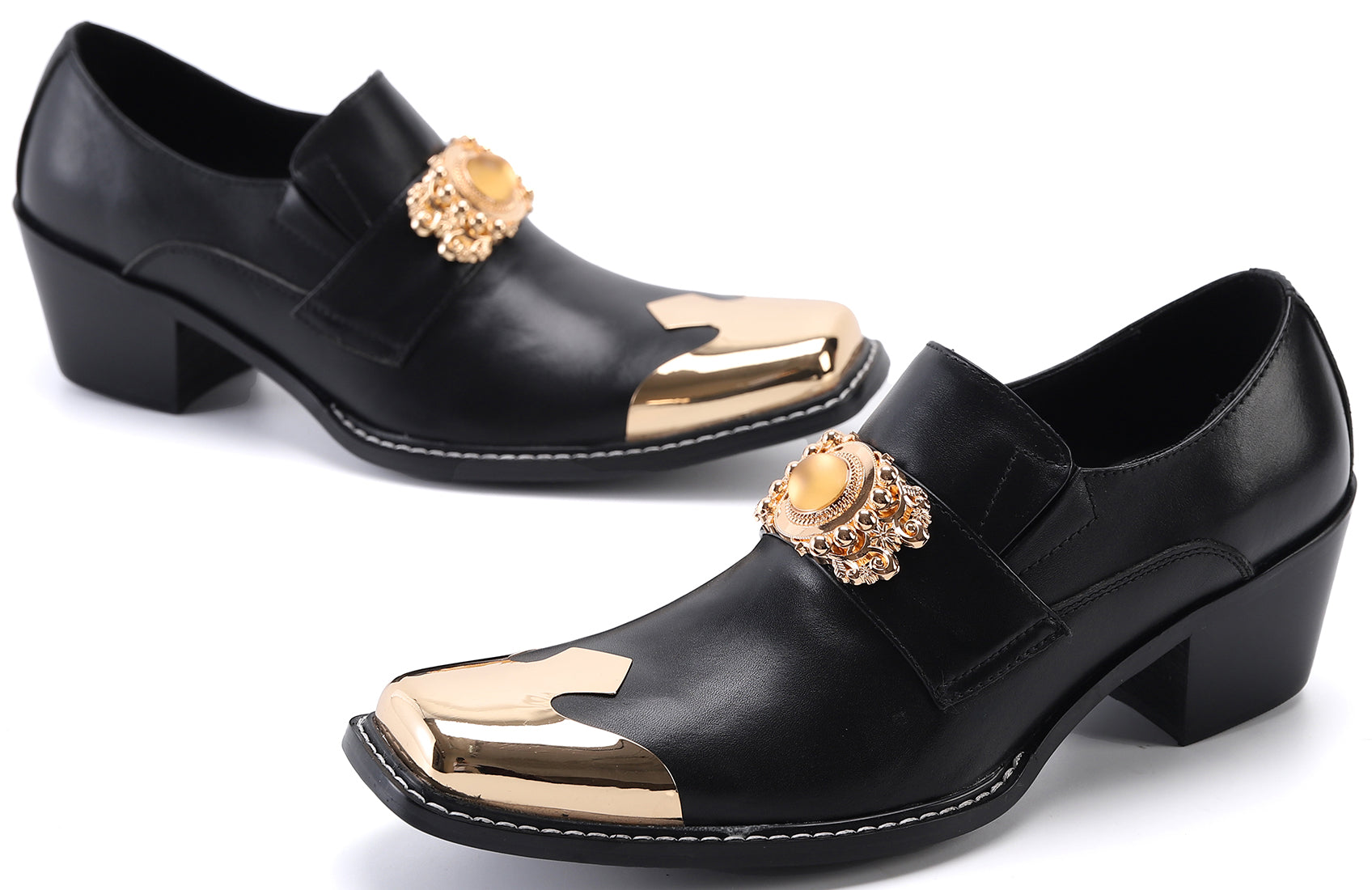 Men's Beaded Metal Tip Western Loafers