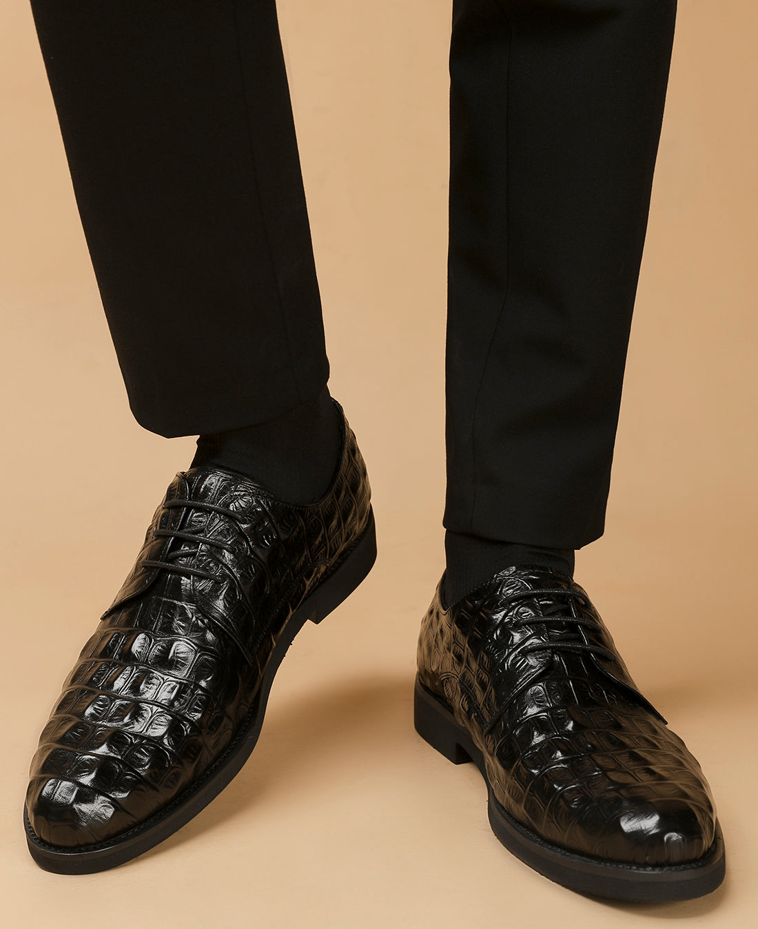 Zapatos cómodos Derby de piel con cordones para hombre 