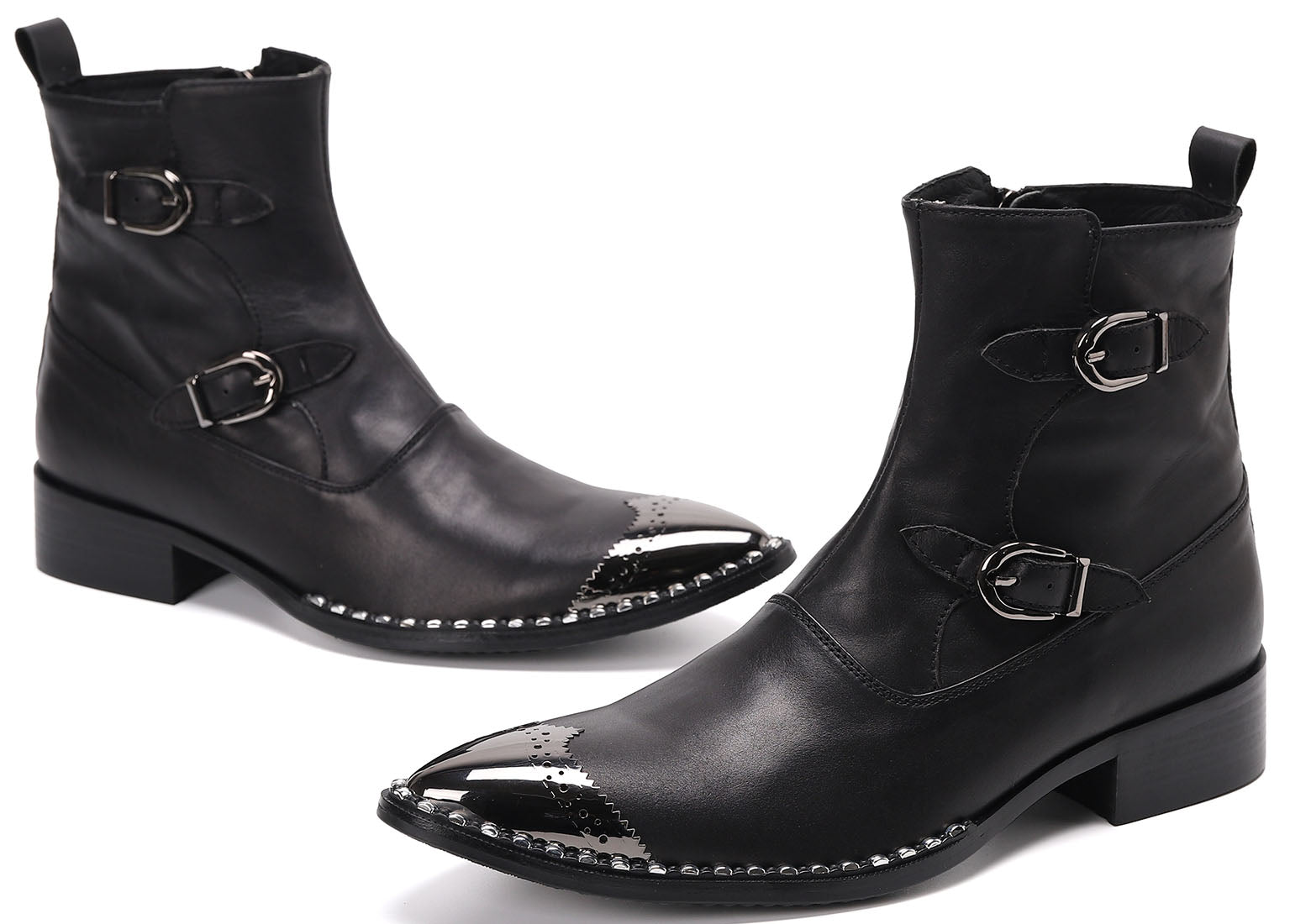Men's Western Boots Metal Tip High Top