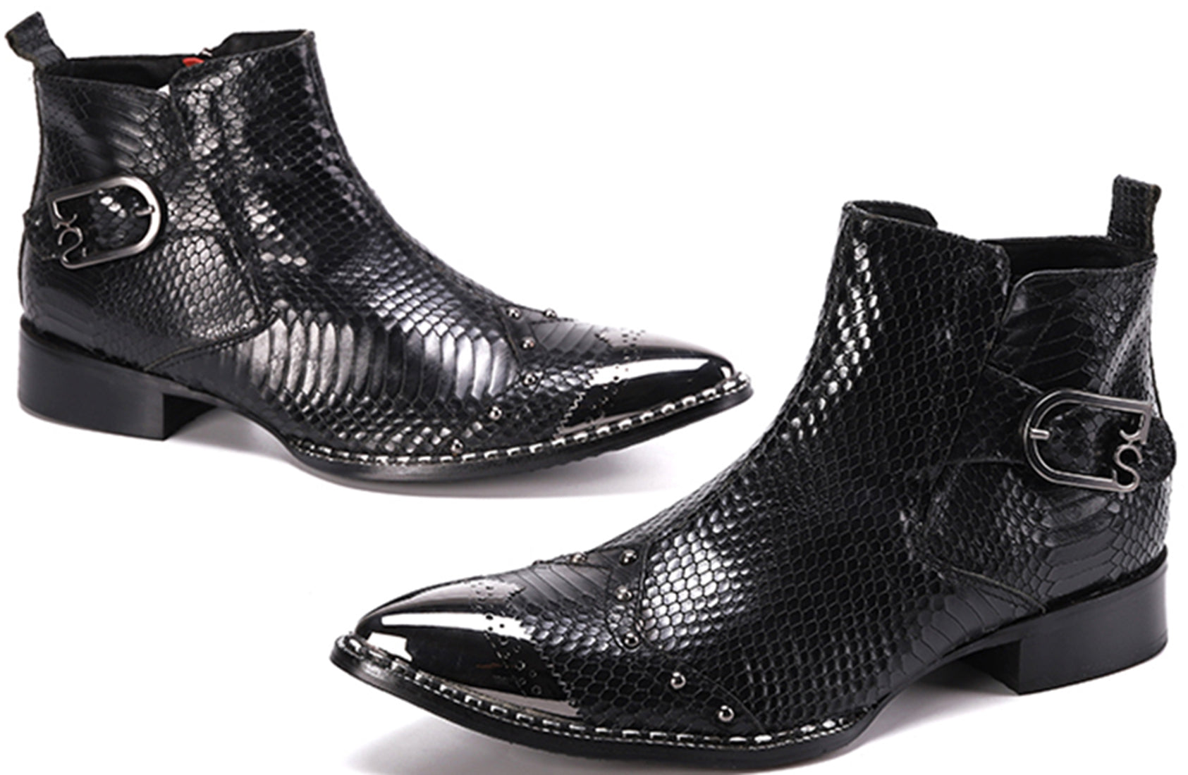 Botas vaqueras de moda para hombre con punta de metal 