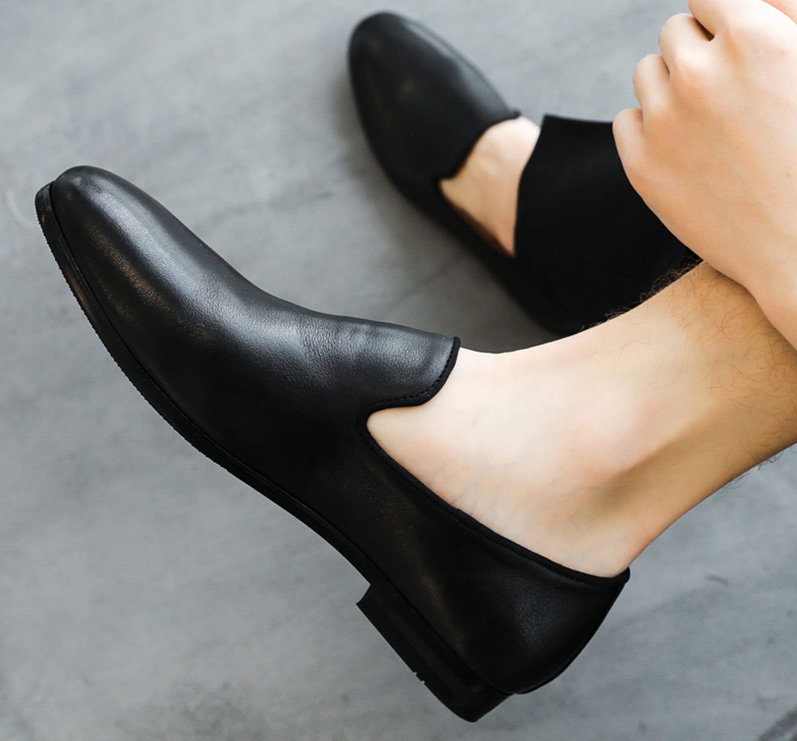 Men's Plain Leather Smoking Loafers