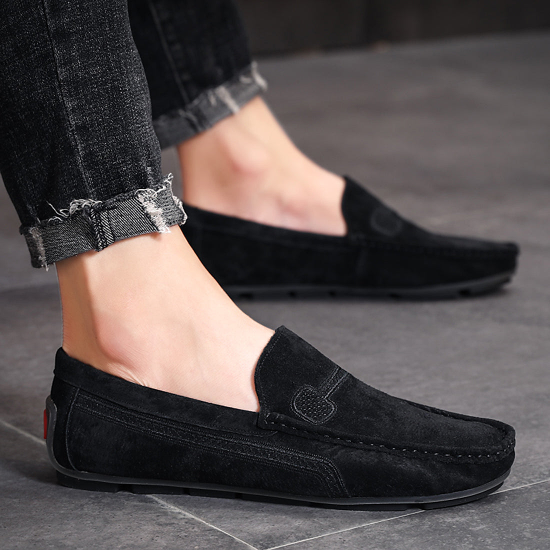 Mocasines de conducción con costuras para hombre