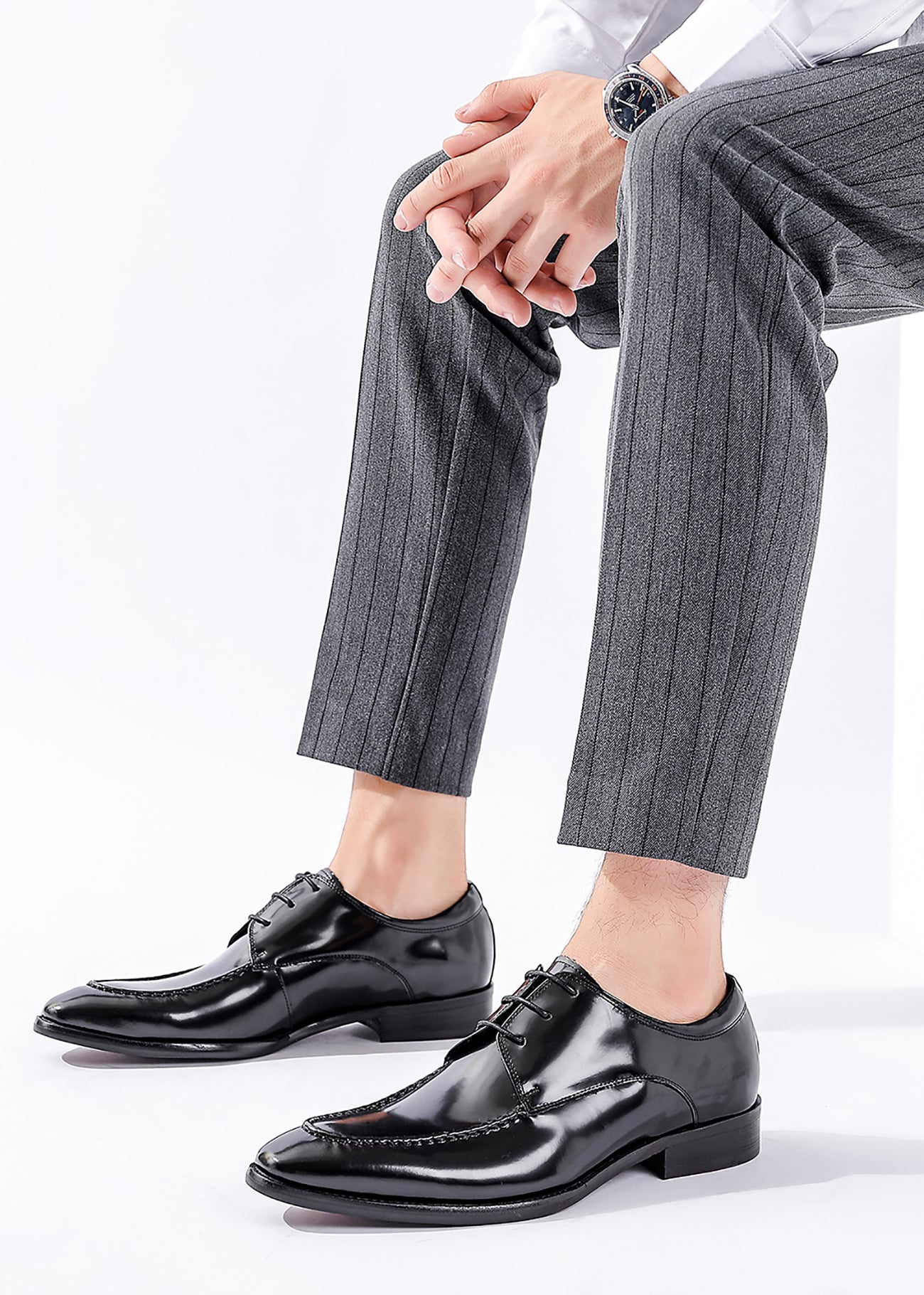 Men's Leather Patent Derby Formal Shoes