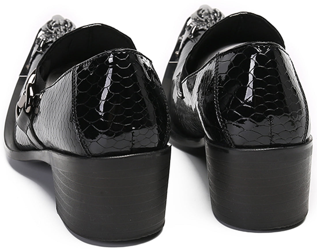 Mocasines estilo western con punta metálica de león para hombre 