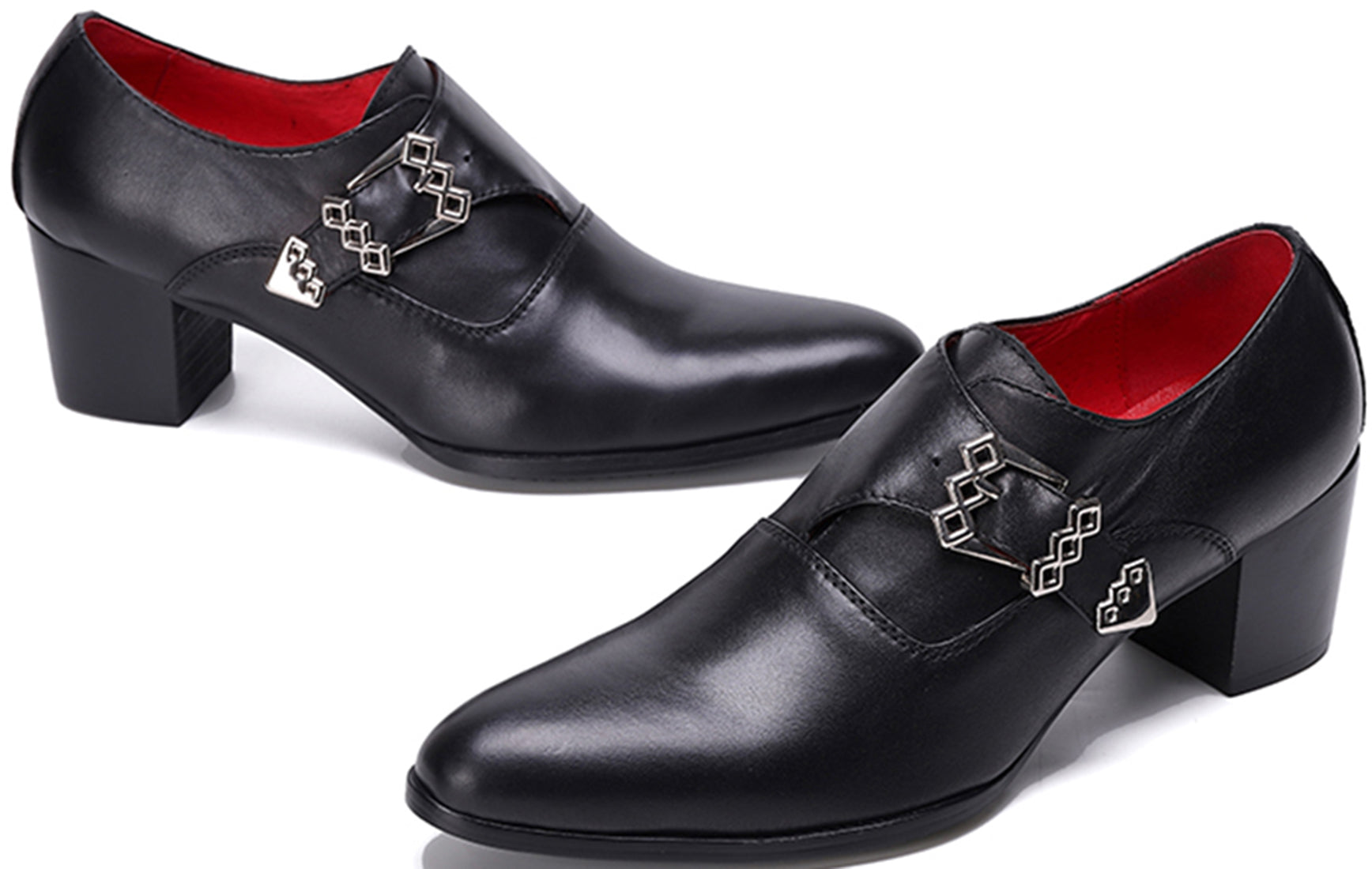 Men's Leather Buckle Slip-on Opera Pumps